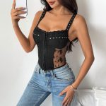 Sexy Strapless Lace Splicing Sheer Crop Top - Image 7