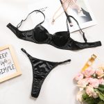 Red Lingerie Set - Sexy Thin Large Bust Minimizer Women's Push-Up Bra and Thong Underwear Set - Image 6