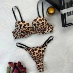 Leopard Print Sexy Bra and Thong Set Comfortable Lifting Underwear Set - Image 5