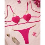 Cross-border Foreign Trade Autumn New Arrival Romantic French Style Sexy Heart-shaped Strap Temptation Lingerie for Women - Image 2