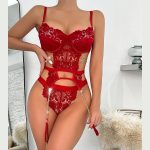 Sexy Two-Piece Lingerie Set for Women - Hollow Back Lace Design - Image 4