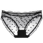 Sexy Women's French Ultra-thin Transparent Mesh Lace Underwear with Pure Cotton Crotch, Butt-lifting Low Waist Triangle Pants - Image 3