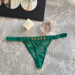 Cotton G-String with Metallic Rhinestone Letters, Sexy Lace Panties for Women - Image 14