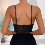 Heart-shaped Rhinestone Fashionable Spicy Girl Lace Strapless Hollow-out Sexy Bra with Steel Ring - Image 5