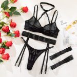 Necklace Bra Set Ultra-thin Mesh Transparent Sexy Strap Metal Buckle Tempting Lingerie - Image 6