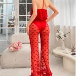 Sexy Mesh Transparent Heart-Edged Sleepwear Set for Women - Image 3