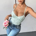 Lace Print  Style Streetwear Sexy Fitted Backless Strap Romper