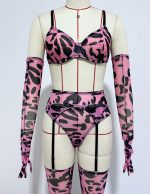 Cross-border  Sexy Underwear Five-piece Set with Gloves, Stockings, Tie-dye Design, Colorful Design, Erotic Underwear Set - Image 11