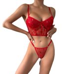 Sexy Sequined Two-Piece Set Red Suit Lingerie for Valentine's Day - Image 5