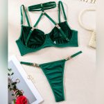 Cross-border Fully Managed Early Spring Pure Desire Sexy Lingerie Transparent Halter Comfortable Stocking Clip Two-piece Set for Women - Image 6