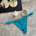 Cotton G-String with Metallic Rhinestone Letters, Sexy Lace Panties for Women - Image 10