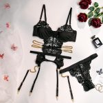 Sexy Two-Piece Lingerie Set for Women - Hollow Back Lace Design - Image 6