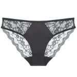 Sexy Women's Underwear Ultra-thin Breathable Lace Plus Size Panties with Cotton Crotch Tummy Control Low Waist Triangle Briefs