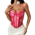 Sexy Lace Corset Fitted Crop Top for Women Summer Street Style - Image 5