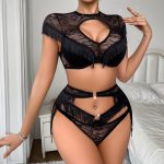 Hanging neck sexy lingerie split set - Image 2