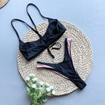 Style Bikini Set with Splicing Design for Women
