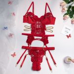 Sexy Two-Piece Lingerie Set for Women - Hollow Back Lace Design - Image 7