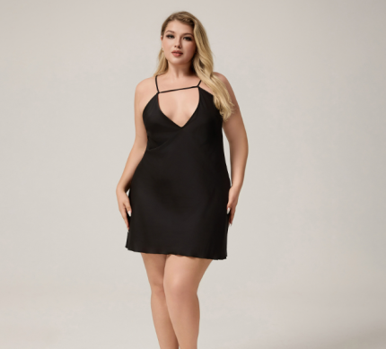 Sexy short nightgown vest V-neck