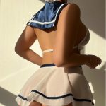 Sexy Mesh Transparent Uniform Role-Playing Temptation Lingerie Set - Image 2