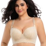 Sexy Lace Seamless Bra for Women with Steel Ring, Push-Up, Side Support, Anti-Sagging, Deep V Neckline, Large Size - Image 5