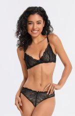 Plus Size Lingerie Sexy Lace Embroidery Ultra-thin Large Bust Minimizer Leopard Print Bra Set - Image 6