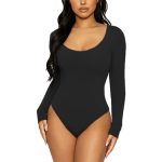 Slim fit U-neck long sleeved jumpsuit