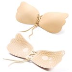 Strapless gathered bra thickened anti slip nipple patch top support for underwear - Image 3