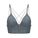 Women's French Triangle Cup Bra Backless Thin Strap Smooth Seamless Front Closure Camisole Bralette