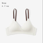 French-style triangle cup cotton small bust uplifting non-empty cup bra for women, thin underwire-free bra - Image 9