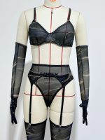 Cross-border  Sexy Underwear Five-piece Set with Gloves, Stockings, Tie-dye Design, Colorful Design, Erotic Underwear Set - Image 7