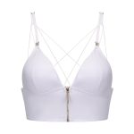 Women's French Triangle Cup Bra Backless Thin Strap Smooth Seamless Front Closure Camisole Bralette - Image 6