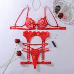 Heart Embroidery Push-Up Shaping Sexy Underwear Set, 4-Piece Separated Set - Image 6