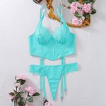 Sexy lace lingerie women gather together ultra-thin new suspender lace bra set - Image 5
