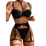 Sexy lingerie with three-point opening perspective seductive bed sleepwear - Image 5