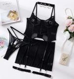 Sexy Lingerie Set with Fishbone Push-Up Bra and Lace Transparent Backless Underwear - Image 7