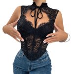 Sexy Lace Sheer Mesh Boned Bralette for Women  Exposed Wear Crop Top - Image 5