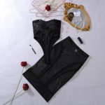 Sheer Mesh Sleeveless Spliced Fitted Bodycon Dress Two-Piece Set - Image 6