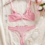 Sheer Mesh Sweet and Sexy Lingerie Temptation Set with Thong Underwear - Image 3