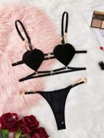 Cross-border Foreign Trade Autumn New Arrival Romantic French Style Sexy Heart-shaped Strap Temptation Lingerie for Women - Image 6