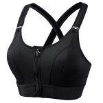 Adjustable Front Zipper Sports Bra, Shockproof, Wire-Free, Back Cross Design, Yoga Bra for Women