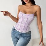 niche lace French design pure desire ins style wrap chest irregular fitted binding rope trendy tube top - Image 3