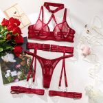 Necklace Bra Set Ultra-thin Mesh Transparent Sexy Strap Metal Buckle Tempting Lingerie - Image 7