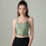 High-Intensity Seamless Sports Bra with Double Straps, Solid Color Yoga Bra, Back Support, Padded and Push-Up Design, Shockproof, Breathable, for Women - Image 4