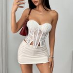 Sweet and Cool Irregular Lace Bone Binding Backless Tube Top Spicy Girl Sexy Pure Desire Top - Image 2