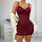 Lace Sexy Romper with Gathering Straps Transparent Backless Lingerie Hollow Shapewear - Image 3