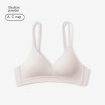 French-style triangle cup cotton small bust uplifting non-empty cup bra for women, thin underwire-free bra - Image 4