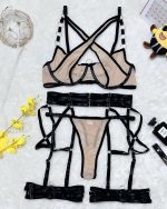 Cross-Strap Neckline Underwear with Steel Ring Pure Desire Sexy Set for Women - Image 6