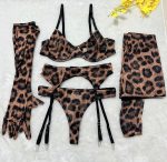 Cross-border  Sexy Underwear Five-piece Set with Gloves, Stockings, Tie-dye Design, Colorful Design, Erotic Underwear Set - Image 14
