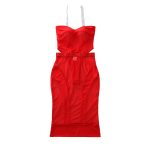 Sheer Mesh Sleeveless Spliced Fitted Bodycon Dress Two-Piece Set - Image 5