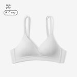 French-style triangle cup cotton small bust uplifting non-empty cup bra for women, thin underwire-free bra - Image 6